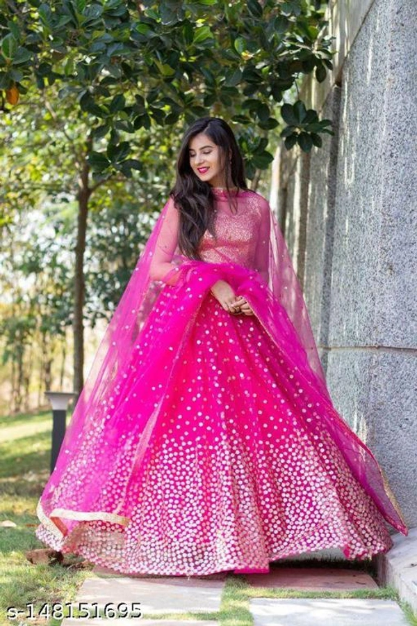Elegant Patiyala Semi Stitched Lehenga  - Semi-Stitched