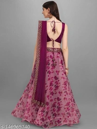 Women Pink Lehenga Choli  - Semi-Stitched