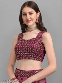 Women Pink Lehenga Choli  - Semi-Stitched