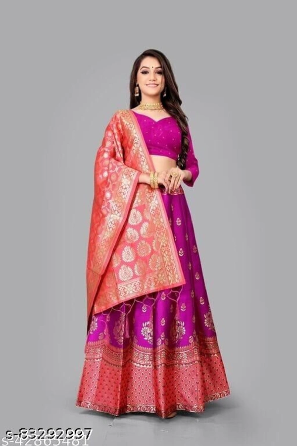 Fancy Laquard Lehenga Choli  - Semi Stitched