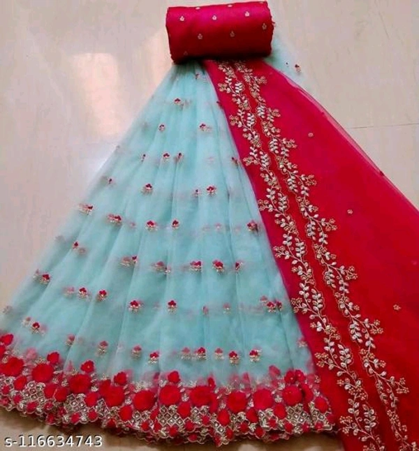 New Lehenga Choli Embroidery With Cloted Design - Free Size