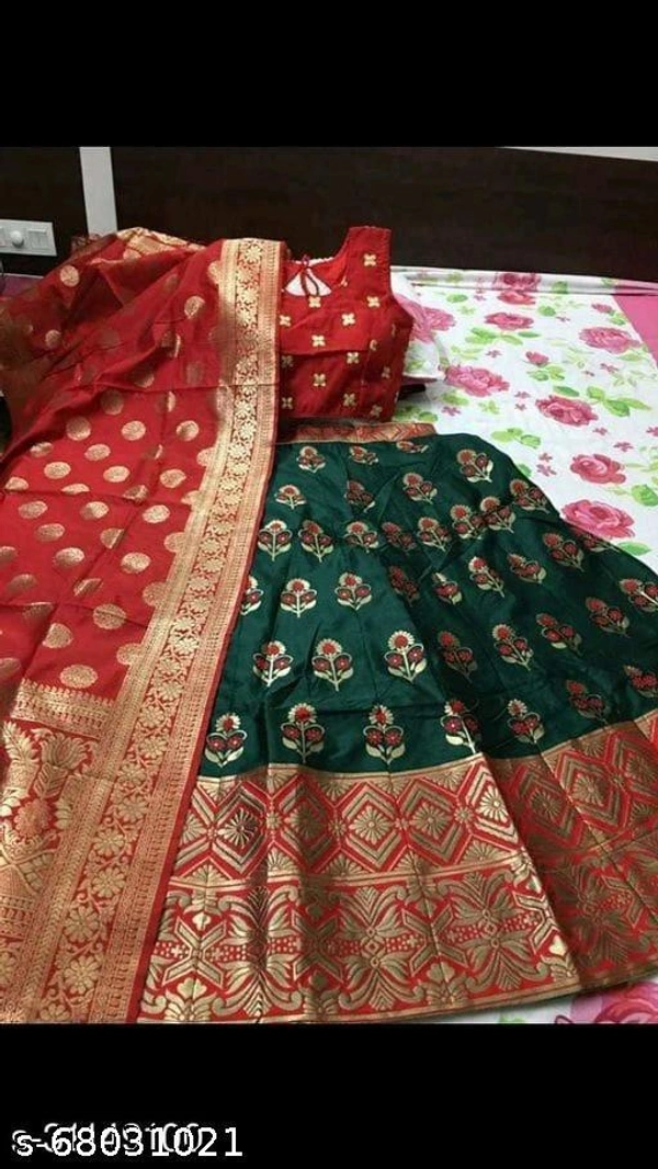 Fancy Self Design Embroidery Lehenga  - Semi Stitched