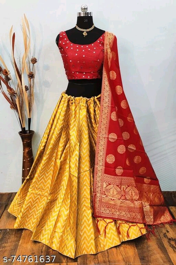 Triputi Banarasi Lehenga Choli Collection  - Free Size