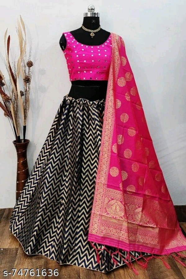 Triputi Banarasi Lehenga Choli Collection  - Semi Stitched
