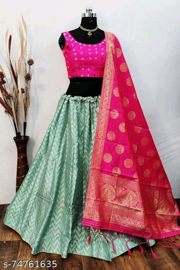 Triputi Banarasi Lehenga Choli Collection  - Semi Stitched