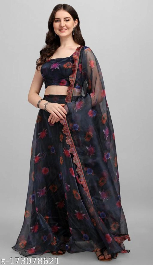 Oranzo Silk Lehnga Choli  - Semi Stitched