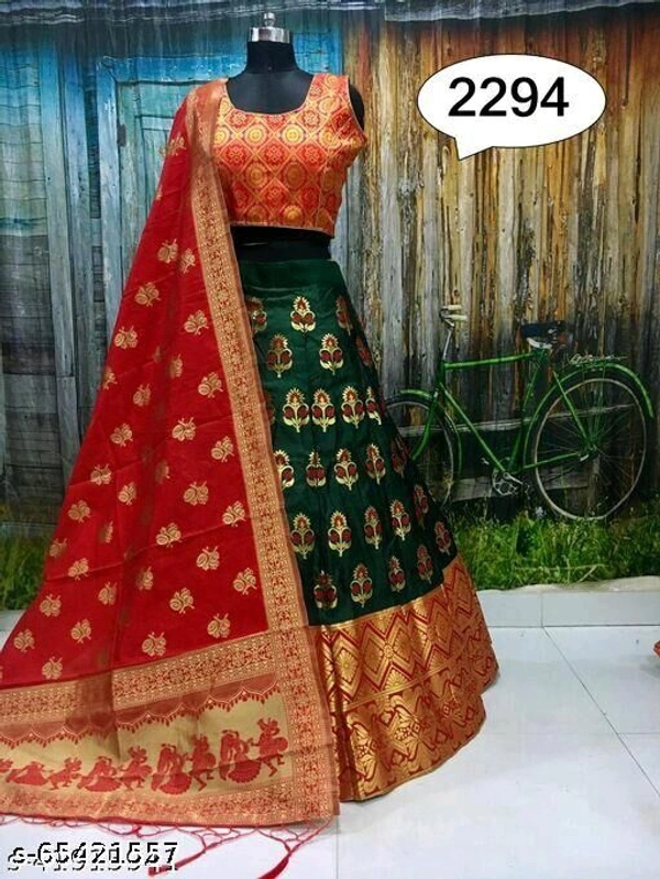 Banarsari Self Design Lehnga Choli  - Semi Stitched