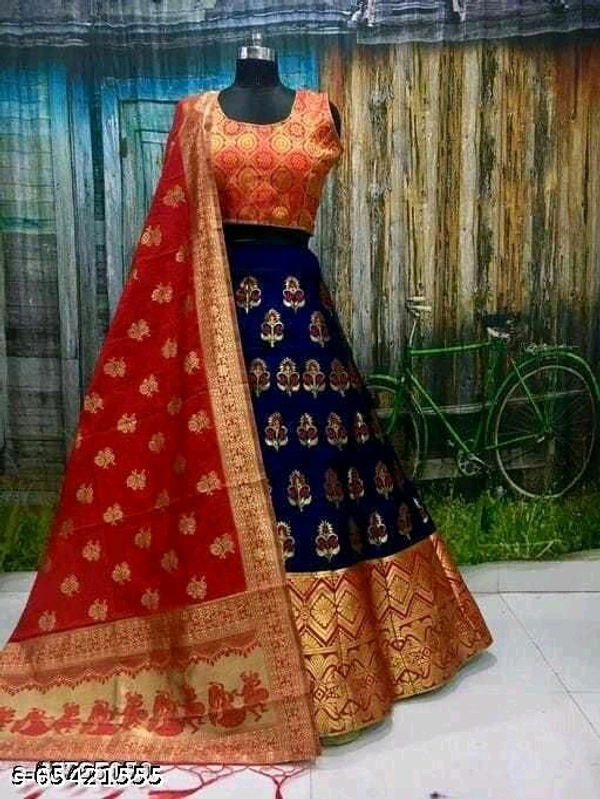 Banarsari Self Design Lehnga Choli  - Semi Stitched