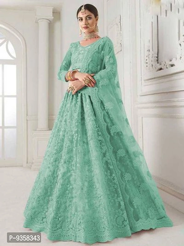 Designer Net Embroidery Lehenga Choli - Semi Stitched