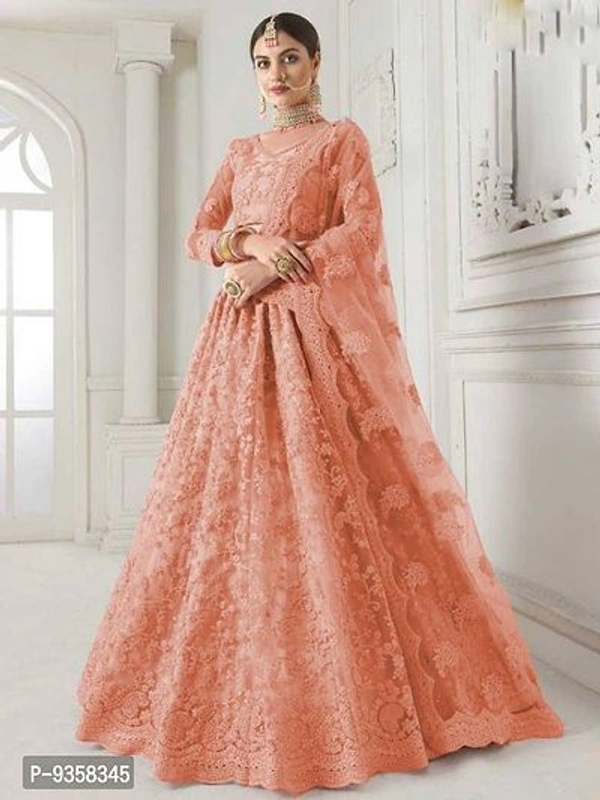 Designer Net Embroidery Lehenga Choli - Free Size