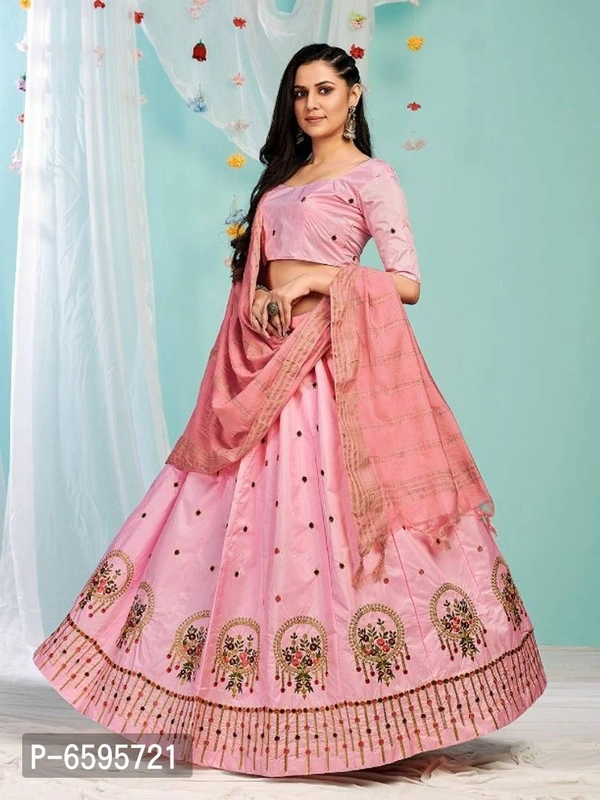 Stylish Silk Branded Lehenga - Free Size