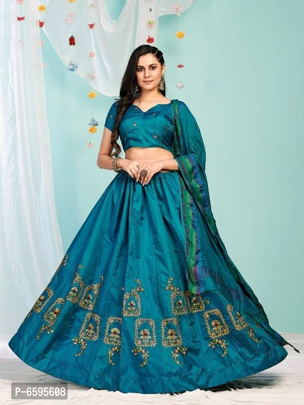 Stylish Silk Branded Lehenga - Free Size