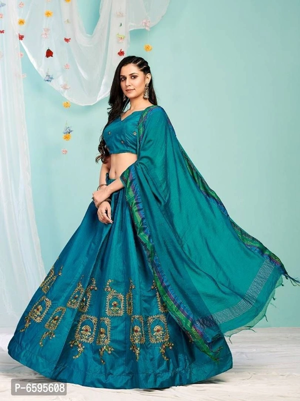 Stylish Silk Branded Lehenga - Free Size