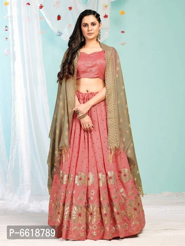 Stylish Silk Branded Lehenga - Semi Stitched