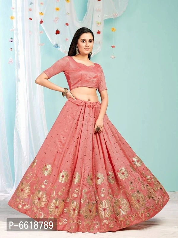 Stylish Silk Branded Lehenga - Semi Stitched