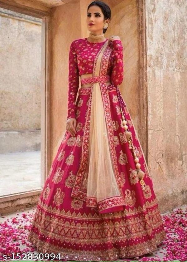 Stylish Silk Branded Lehenga - Semi Stitched