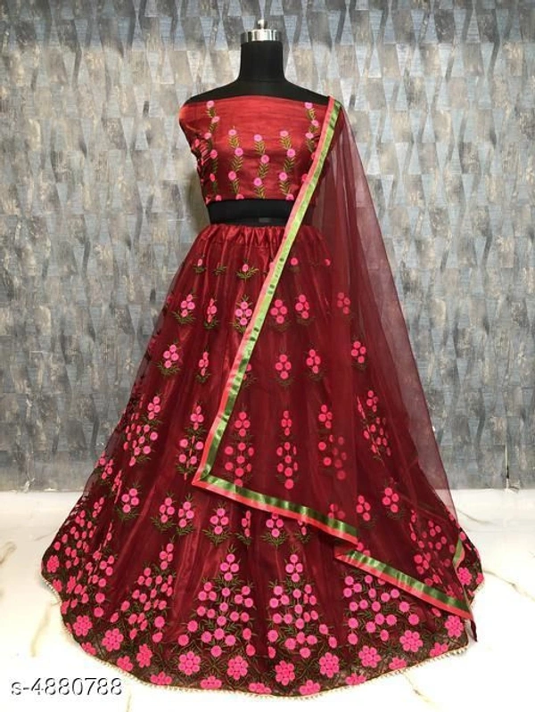 Latest Attractive Embodiery Lehenga Choli  - Free Size