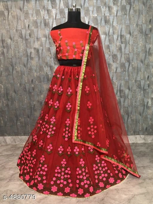 Latest Attractive Embodiery Lehenga Choli  - Free Size