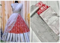 Women Kanjivaran Silk Semi-stitched Lehenga Choli  - Semi Stitched