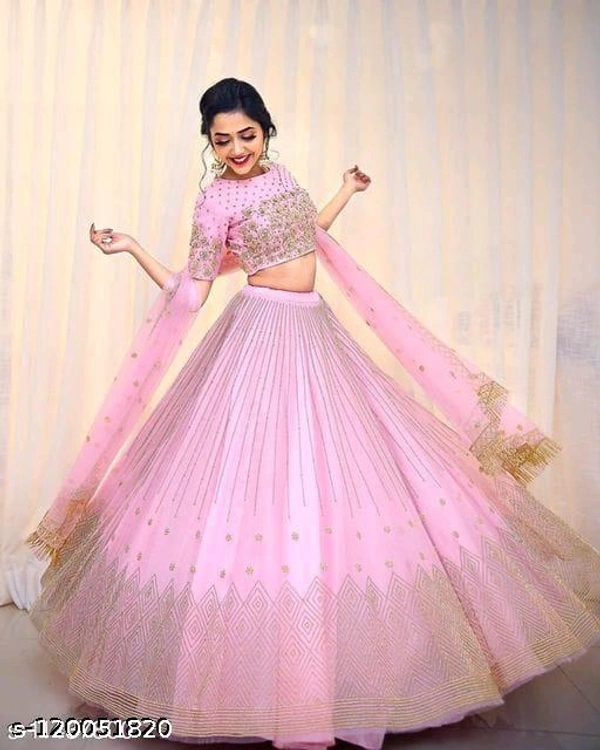 Fency Pink Lehenga Choli In New Design In New Quality  - Free Size