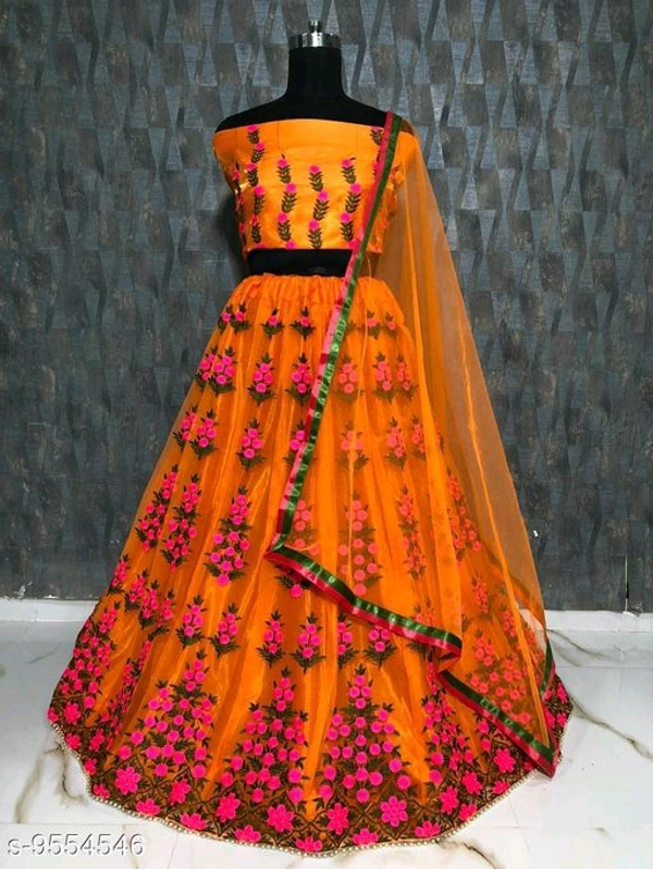 Women Kanjivaran Silk Semi-stitched Lehenga Choli  - Semi Stitched