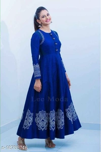 Jd Printed Rakul Gown Designer Embroidery Self-conteted  - M