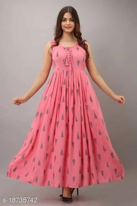 Jd Printed Rakul Gown Designer Embroidery Self-conteted  - M