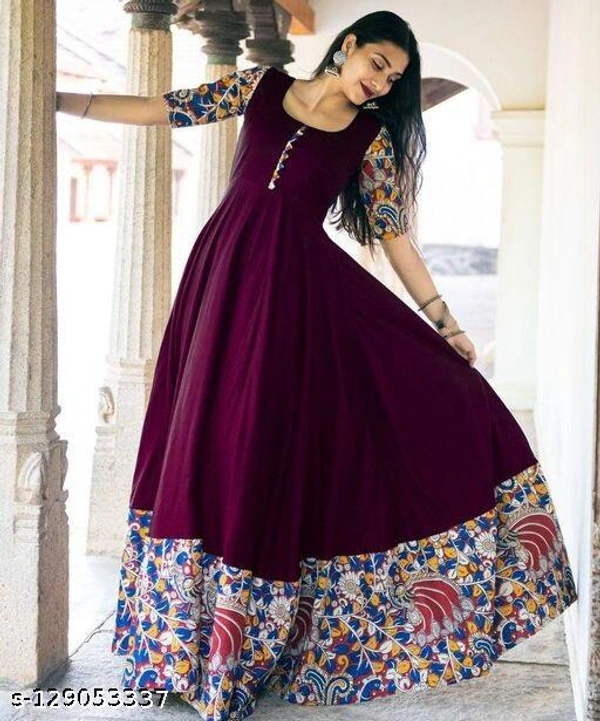 Ladies Gown With Embroidery Design  - L