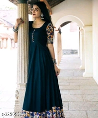 Ladies Gown With Embroidery Design  - M