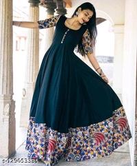 Ladies Gown With Embroidery Design  - L