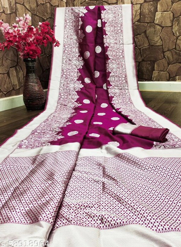Siddhi Weaves Faishon Zari Woven Banarasi Silk Saree  - Free Size