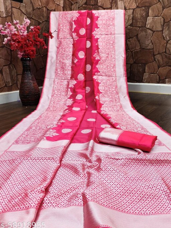 Siddhi Weaves Faishon Zari Woven Banarasi Silk Saree  - Free Size