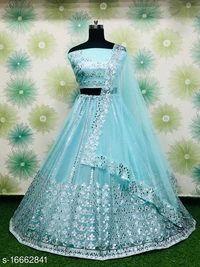 Bridal Wear Embroidery Coding Sequence Lehenga Choli  - Free Size