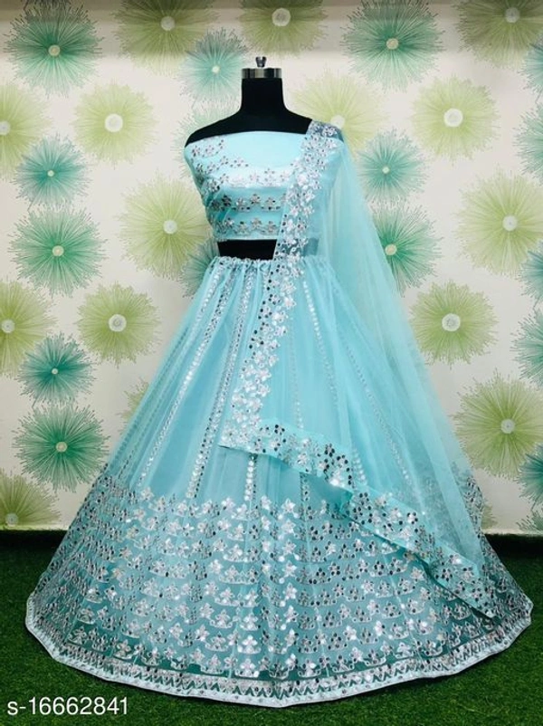 Bridal Wear Embroidery Coding Sequence Lehenga Choli  - Free Size