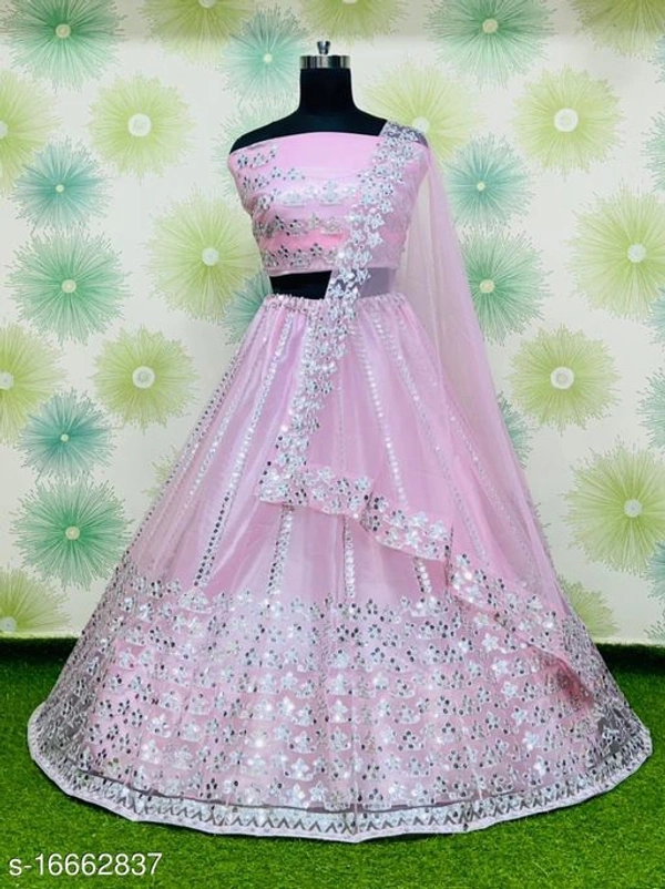 Bridal Wear Embroidery Coding Sequence Lehenga Choli  - Free Size