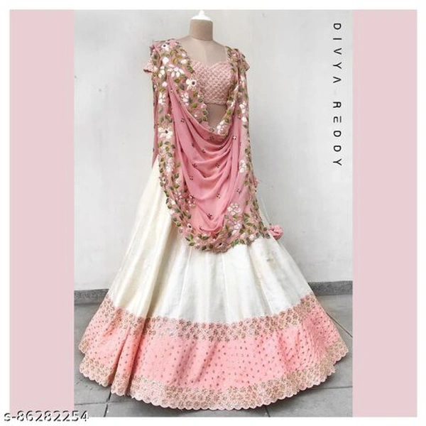 Pink Colour Embroidery Prerit Lehenga - Semi-Stitched