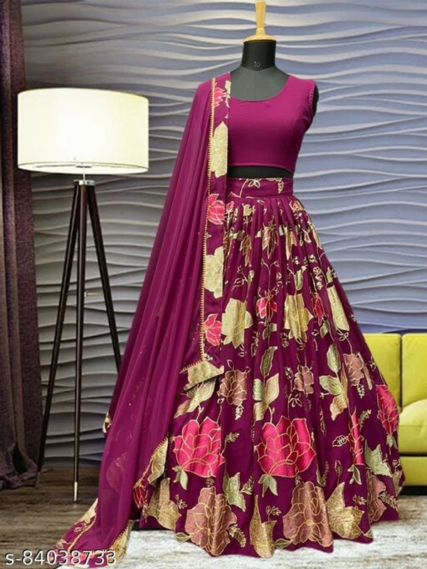 Pink Colour Embroidery Prerit Lehenga - Semi-stitched