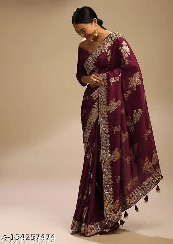 Siddhi Weaves Faishon Zari Woven Banarasi Silk Saree  - Free Size