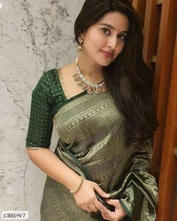 Siddhi Weaves Faishon Zari Woven Banarasi Silk Saree  - Free Size