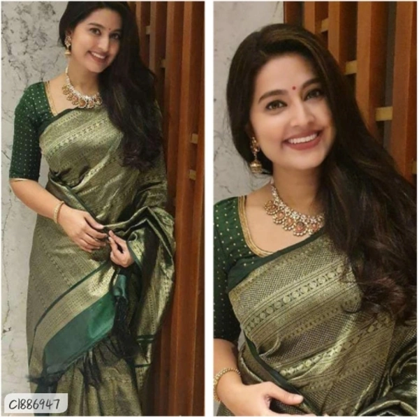 Siddhi Weaves Faishon Zari Woven Banarasi Silk Saree  - Free Size