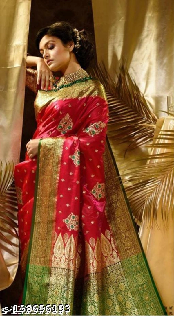 Siddhi Weaves Faishon Zari Woven Banarasi Silk Saree  - Free Size