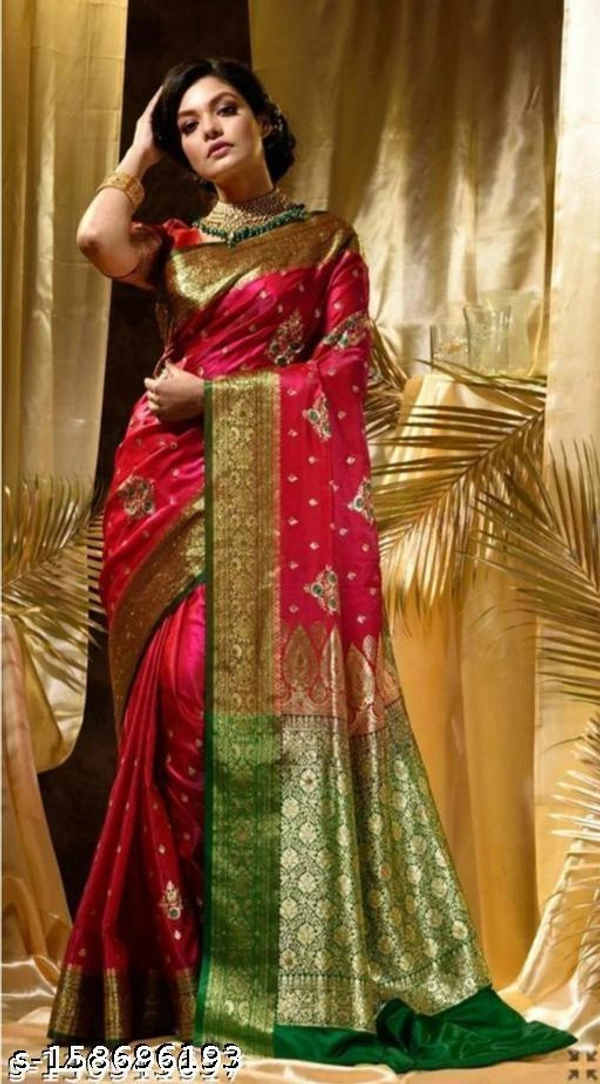 Siddhi Weaves Faishon Zari Woven Banarasi Silk Saree  - Free Size