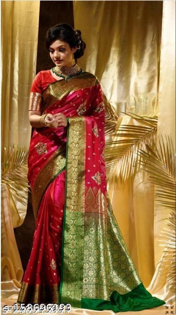 Siddhi Weaves Faishon Zari Woven Banarasi Silk Saree  - Free Size