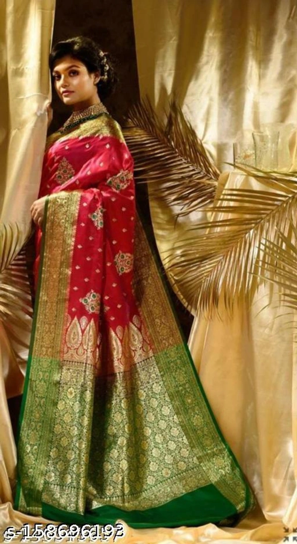 Siddhi Weaves Faishon Zari Woven Banarasi Silk Saree  - Free Size