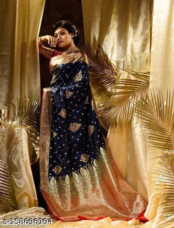 Siddhi Weaves Faishon Zari Woven Banarasi Silk Saree  - Free Size