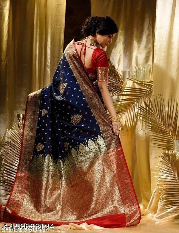 Siddhi Weaves Faishon Zari Woven Banarasi Silk Saree  - Free Size