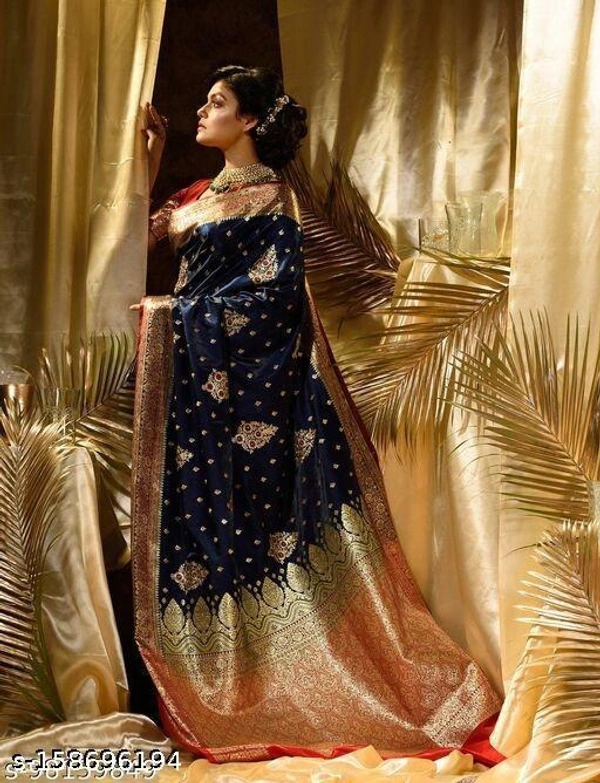 Siddhi Weaves Faishon Zari Woven Banarasi Silk Saree  - Free Size