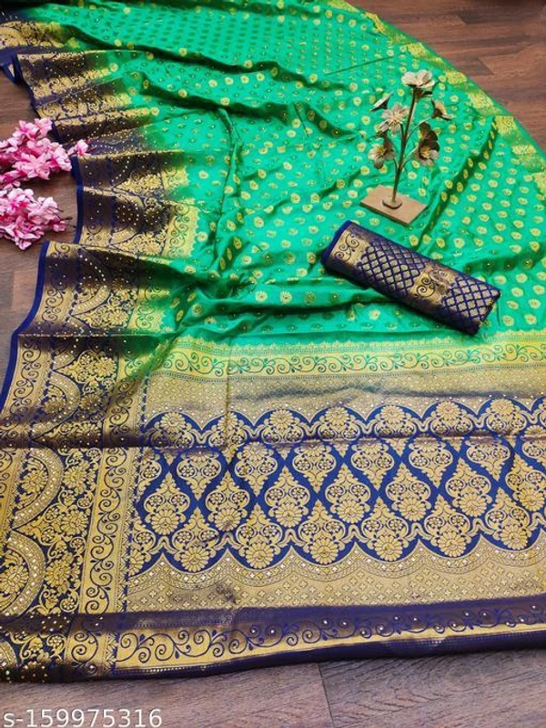 Siddhi Weaves Faishon Zari Woven Banarasi Silk Saree  - Free Size