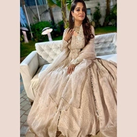 Deepika Ibrahim Coted Lehenga Design With Golden Plates  - Semi-stitched