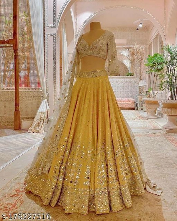 Exclusive Fancy Lhenga  - Semi Stitched